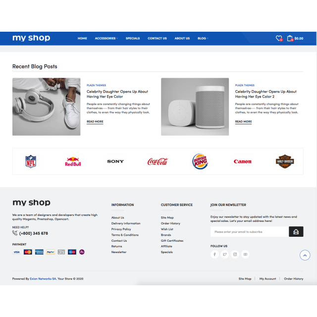 Your Online Store for Rent at CHF 69.- per month model Template 1