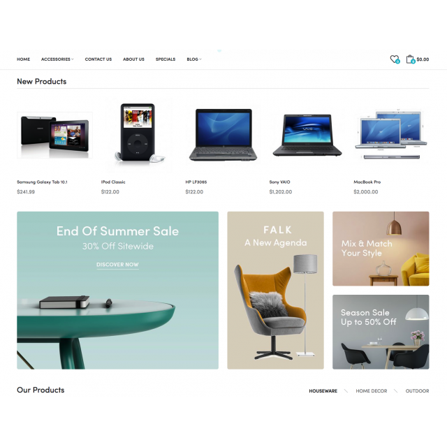 Your Online Store for Rent at CHF 69.- per month model Template 3
